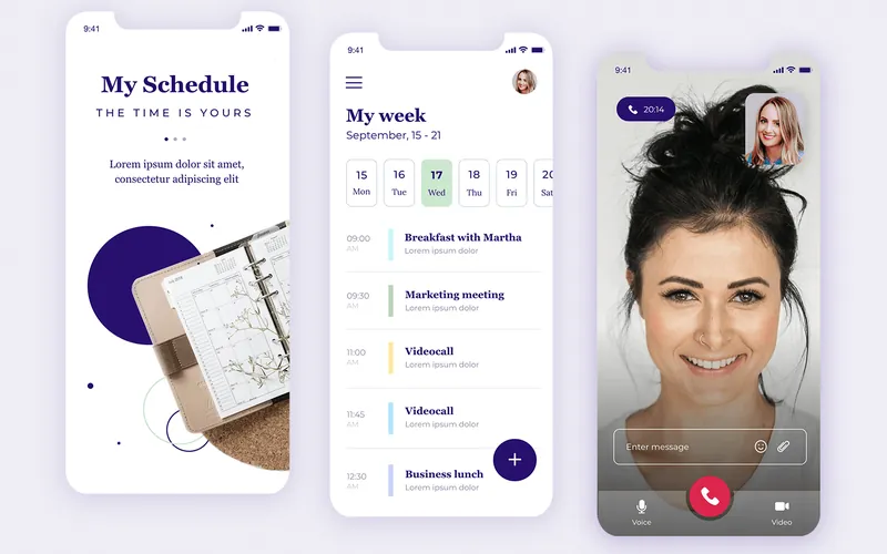 Mobile app development company in Hyderabad: Android and iOS app screens